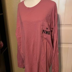 VS Pink Long Sleeve Pocket Tee